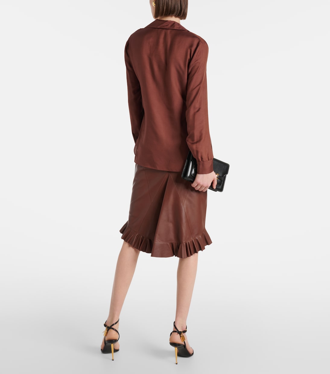 Blusa in twill con volant | Tom Ford