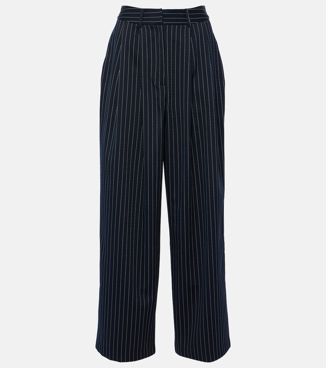 Pantaloni gessati a gamba larga Ripley in twill | The Frankie Shop