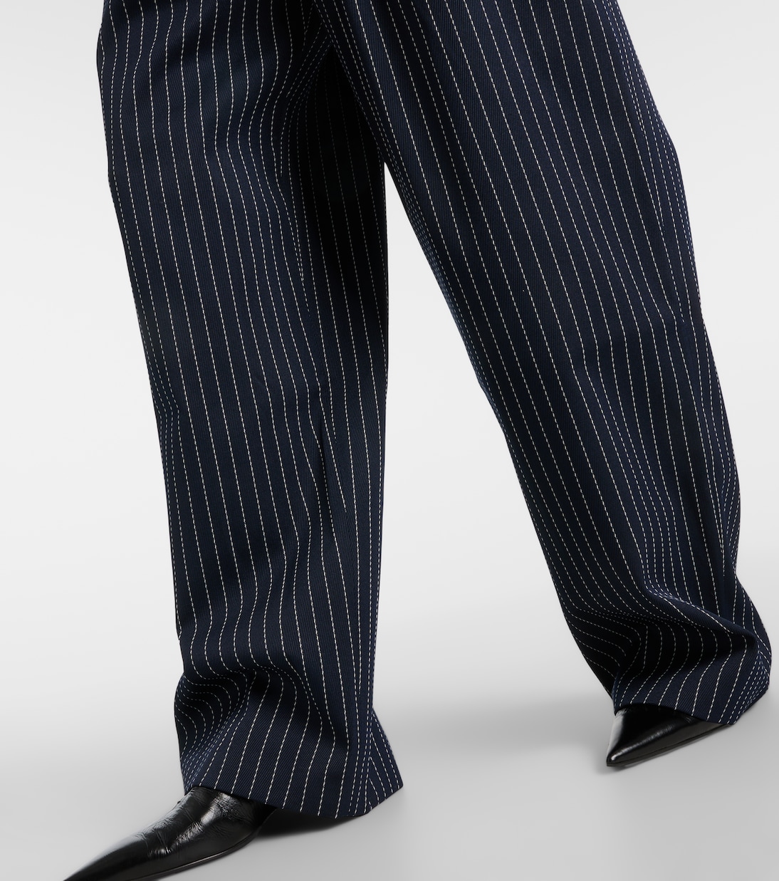 Pantaloni gessati a gamba larga Ripley in twill | The Frankie Shop