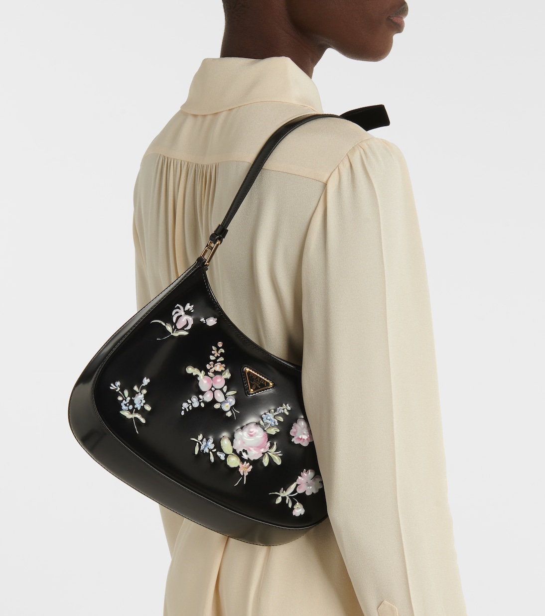 Sac Prada Cleo en cuir à fleurs | Prada