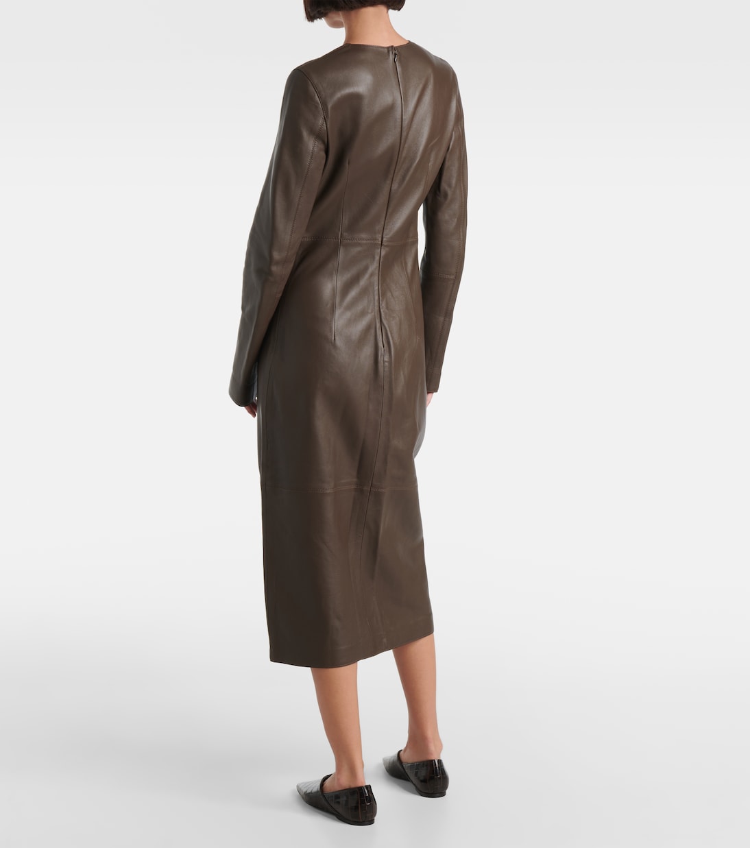 Robe midi en cuir | Toteme