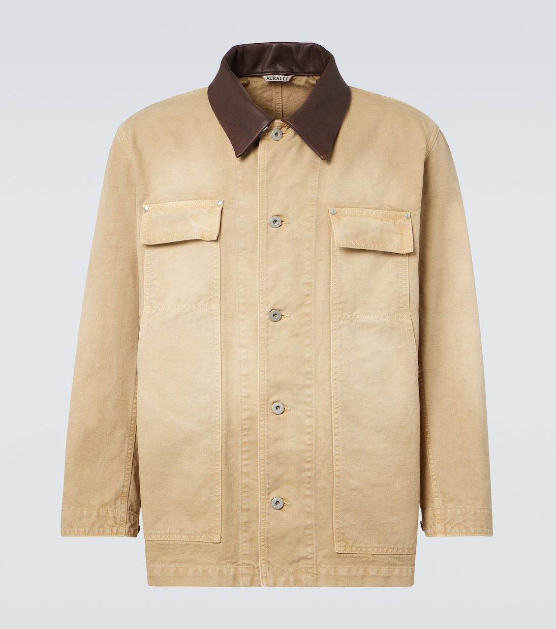 Blouson aus Baumwolle mit Leder | Auralee