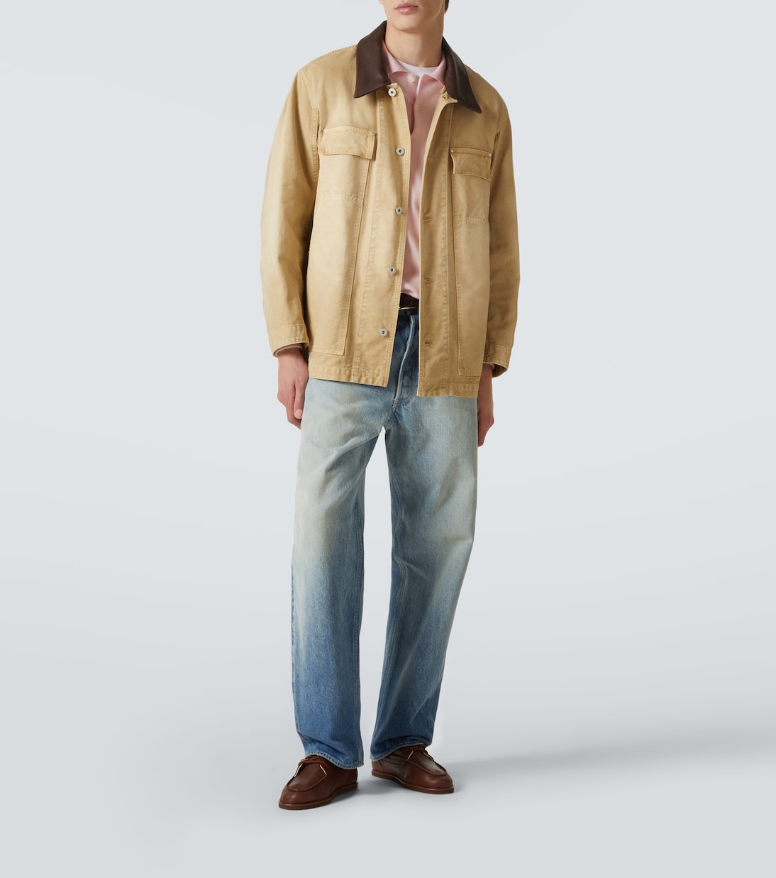 Blouson aus Baumwolle mit Leder | Auralee