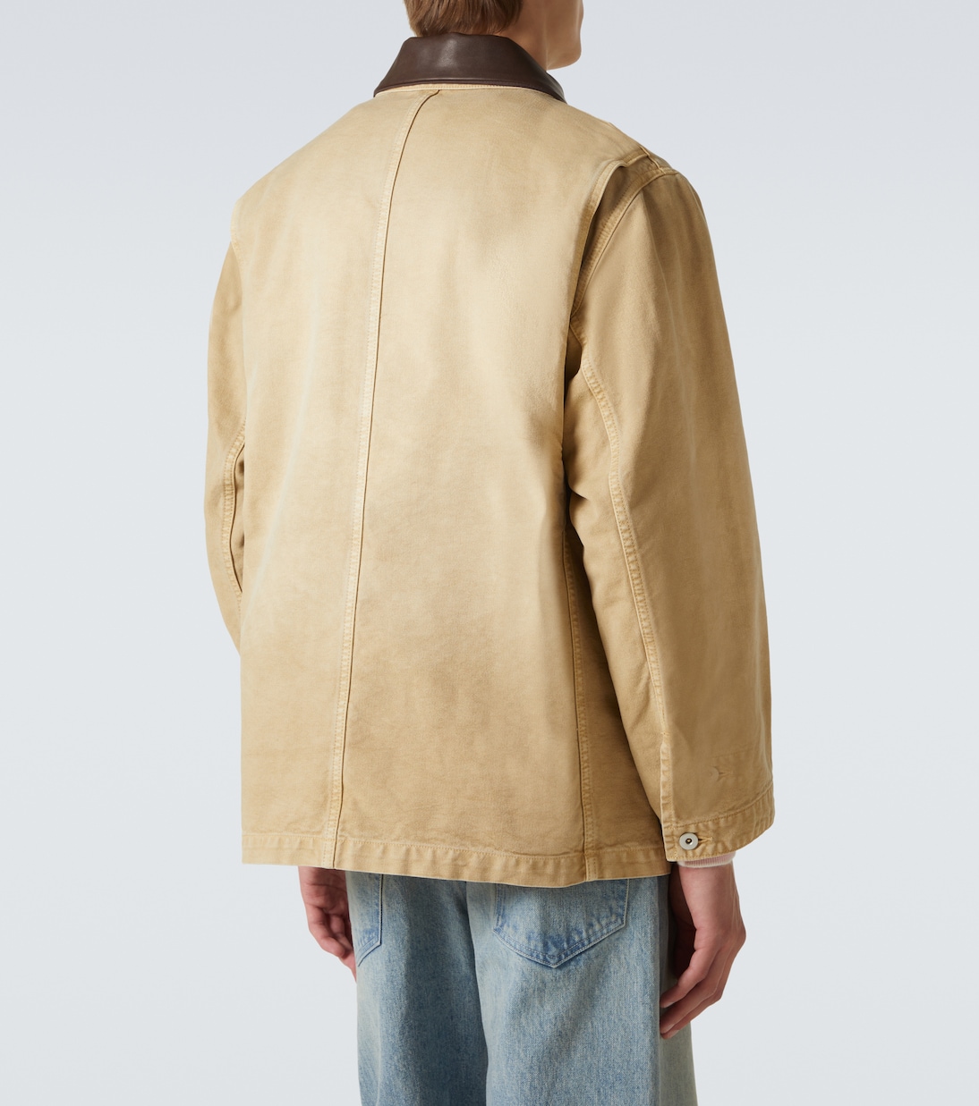 Blouson aus Baumwolle mit Leder | Auralee
