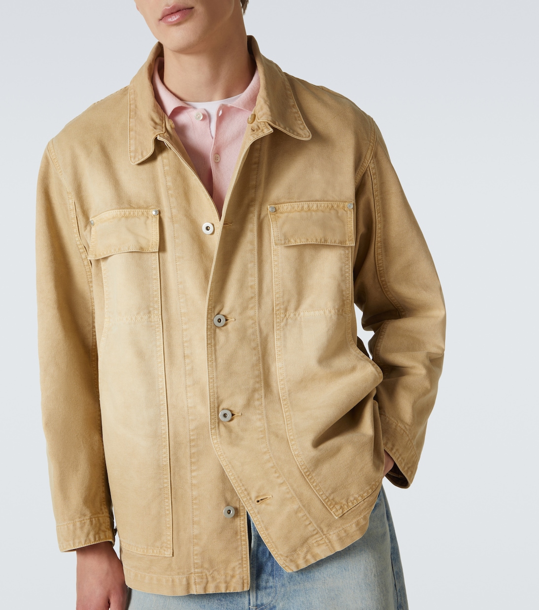 Blouson aus Baumwolle mit Leder | Auralee