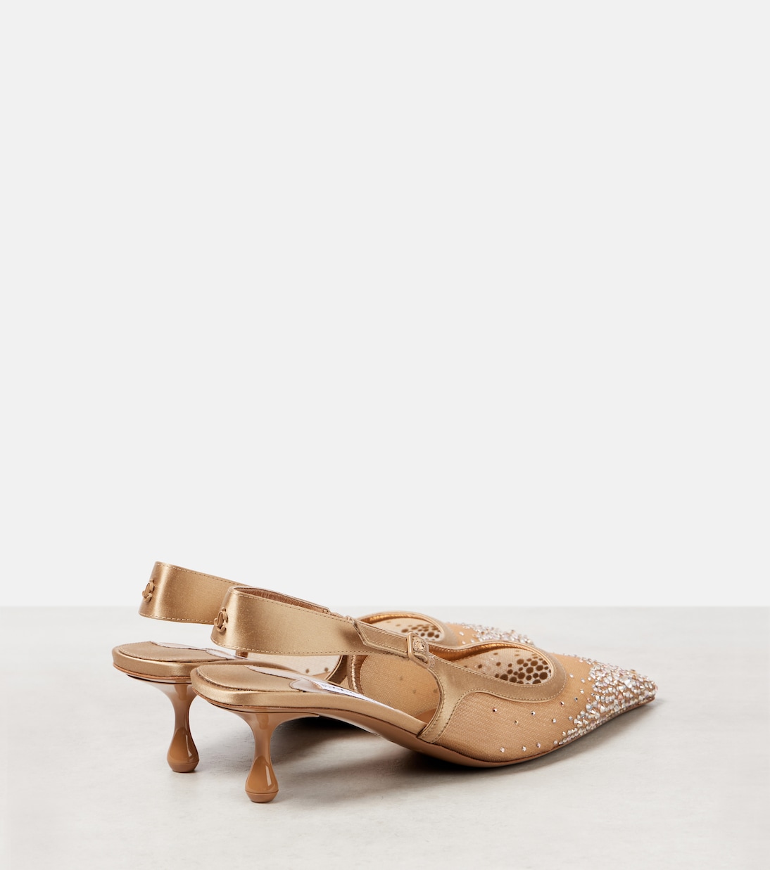 Pumps slingback Amel 50 in mesh con cristalli | Jimmy Choo
