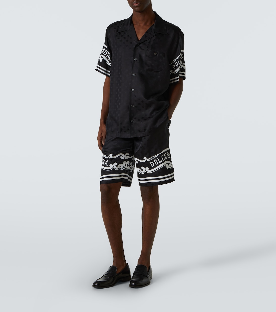 Bermuda in twill di seta con stampa | Dolce&Gabbana