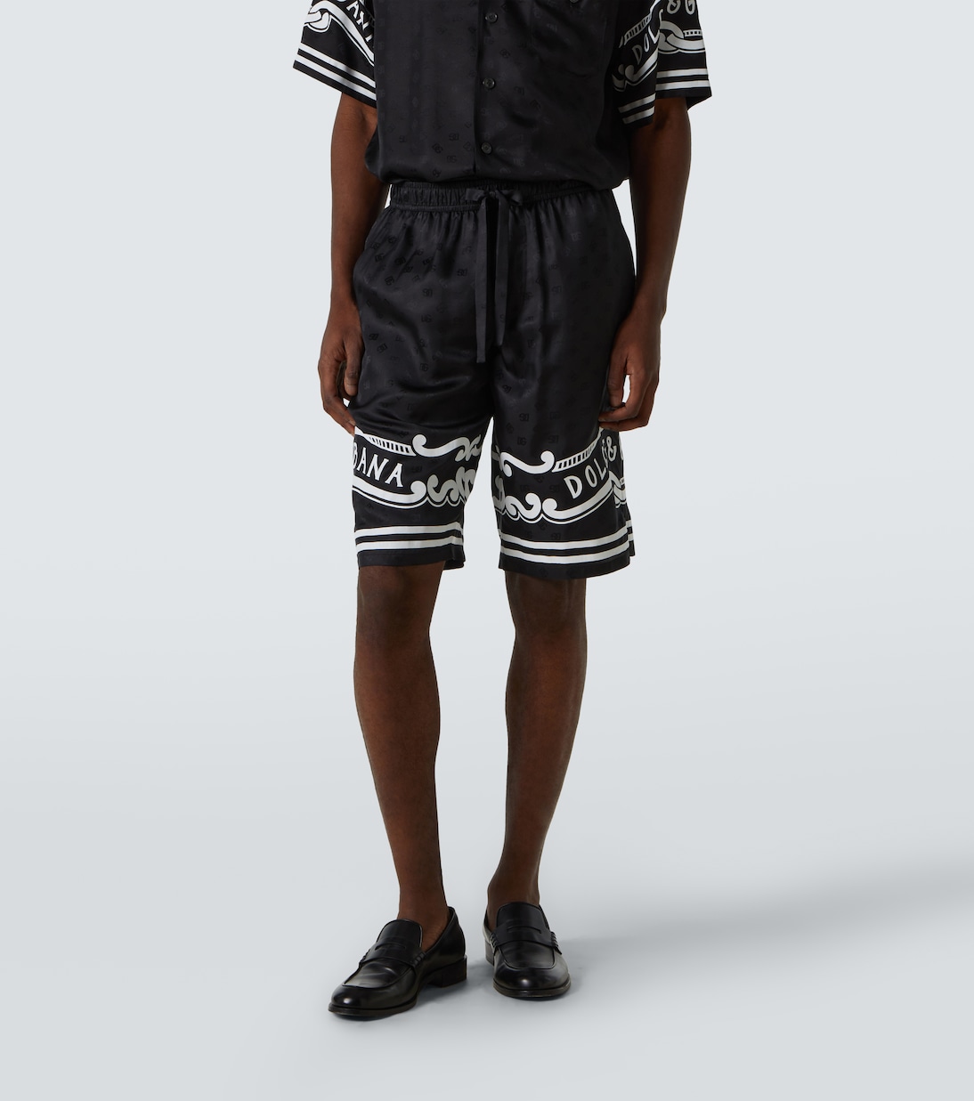 Bermuda in twill di seta con stampa | Dolce&Gabbana