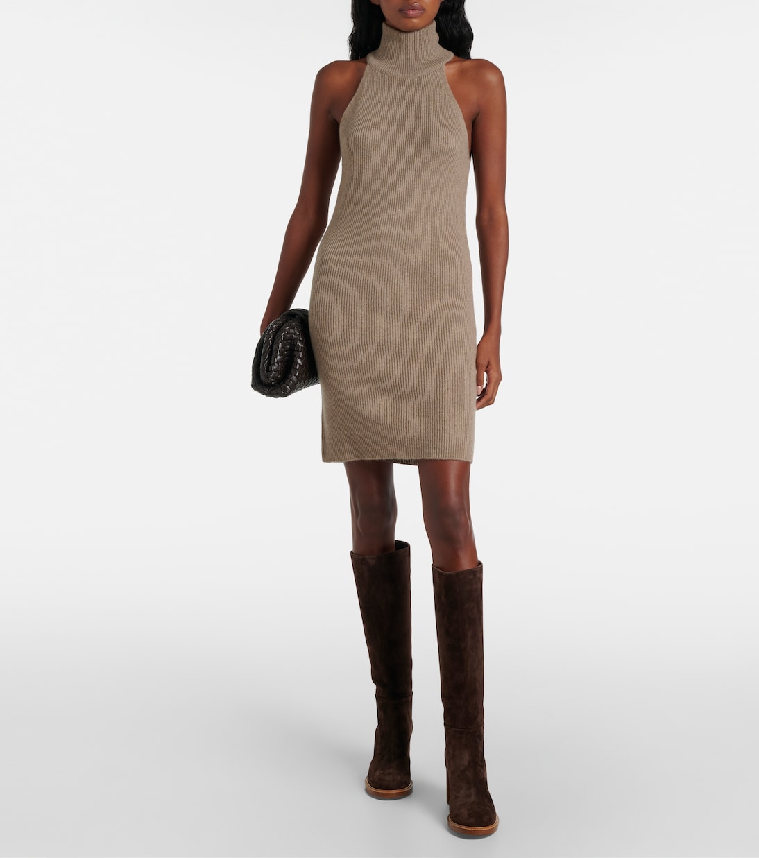 Vestido Corto de Cachemir con Detalles en Punto de Lisa Yang Carmen