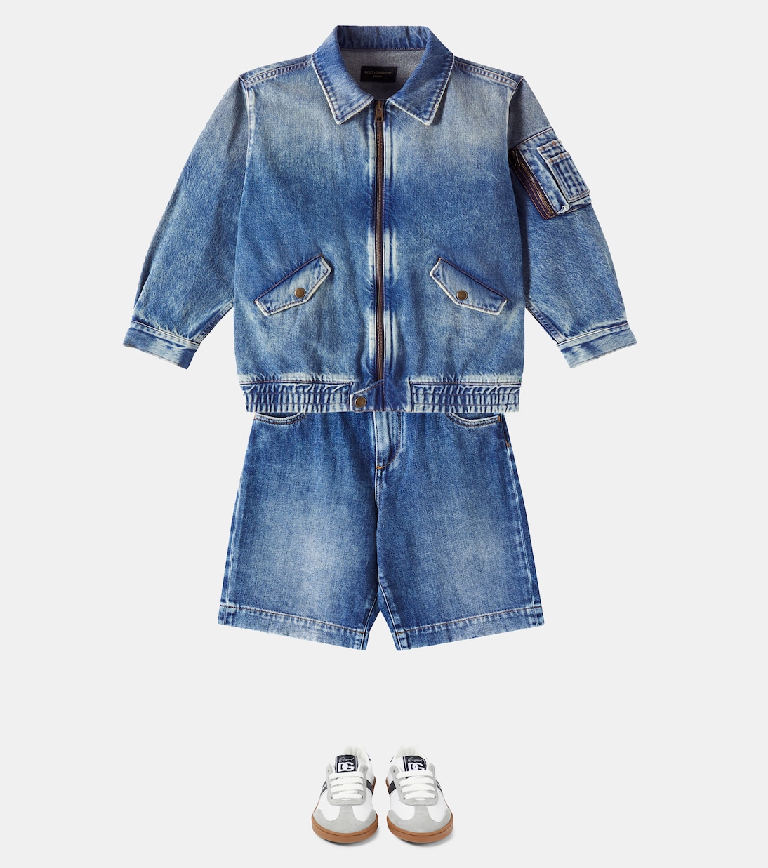 Denim bomber jacket | Dolce&Gabbana Kids