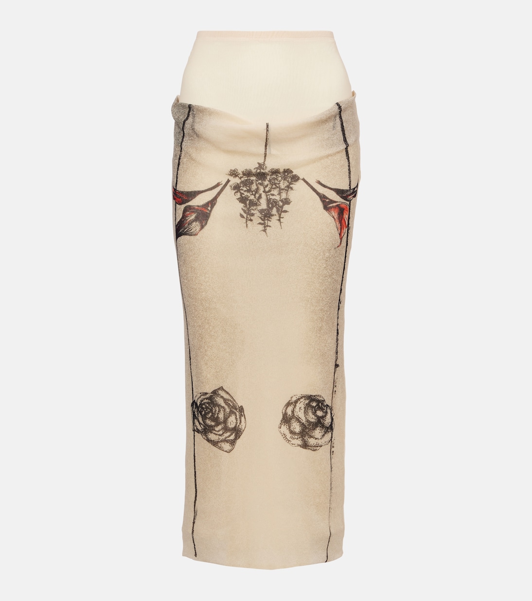 Gonna midi in jersey con stampa | Jean Paul Gaultier