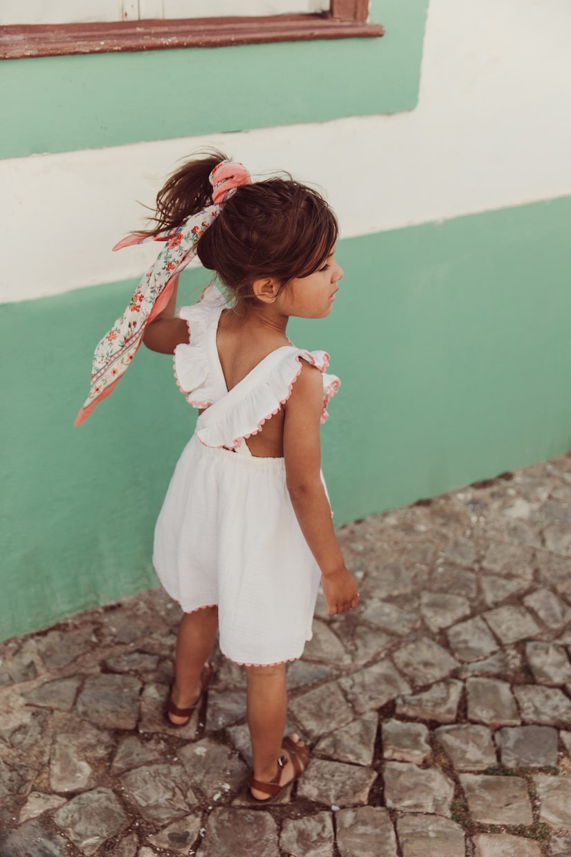 Besticktes Kleid Huguette aus Baumwoll-Gaze | Louise Misha
