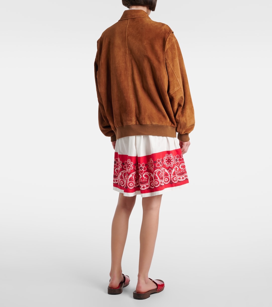 Logo suede blouson | Miu Miu