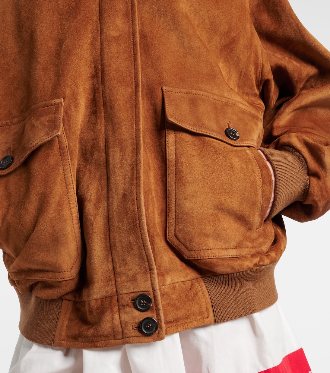 Logo suede blouson | Miu Miu