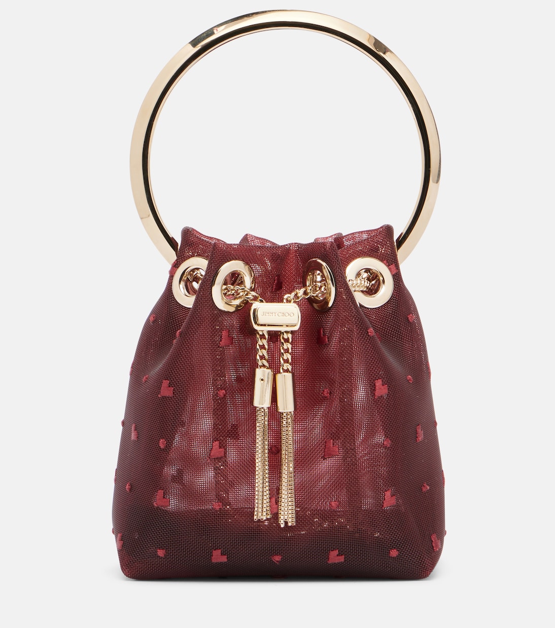 Bon Bon Micro mesh bucket bag | Jimmy Choo