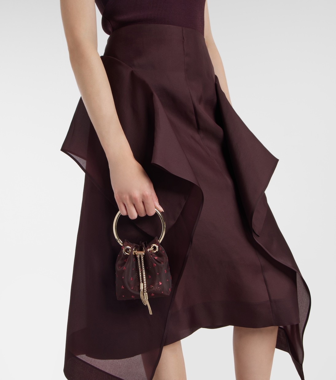 Bon Bon Micro mesh bucket bag | Jimmy Choo