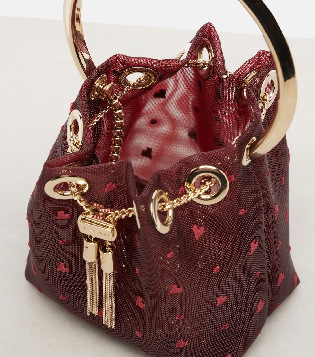 Bon Bon Micro mesh bucket bag | Jimmy Choo