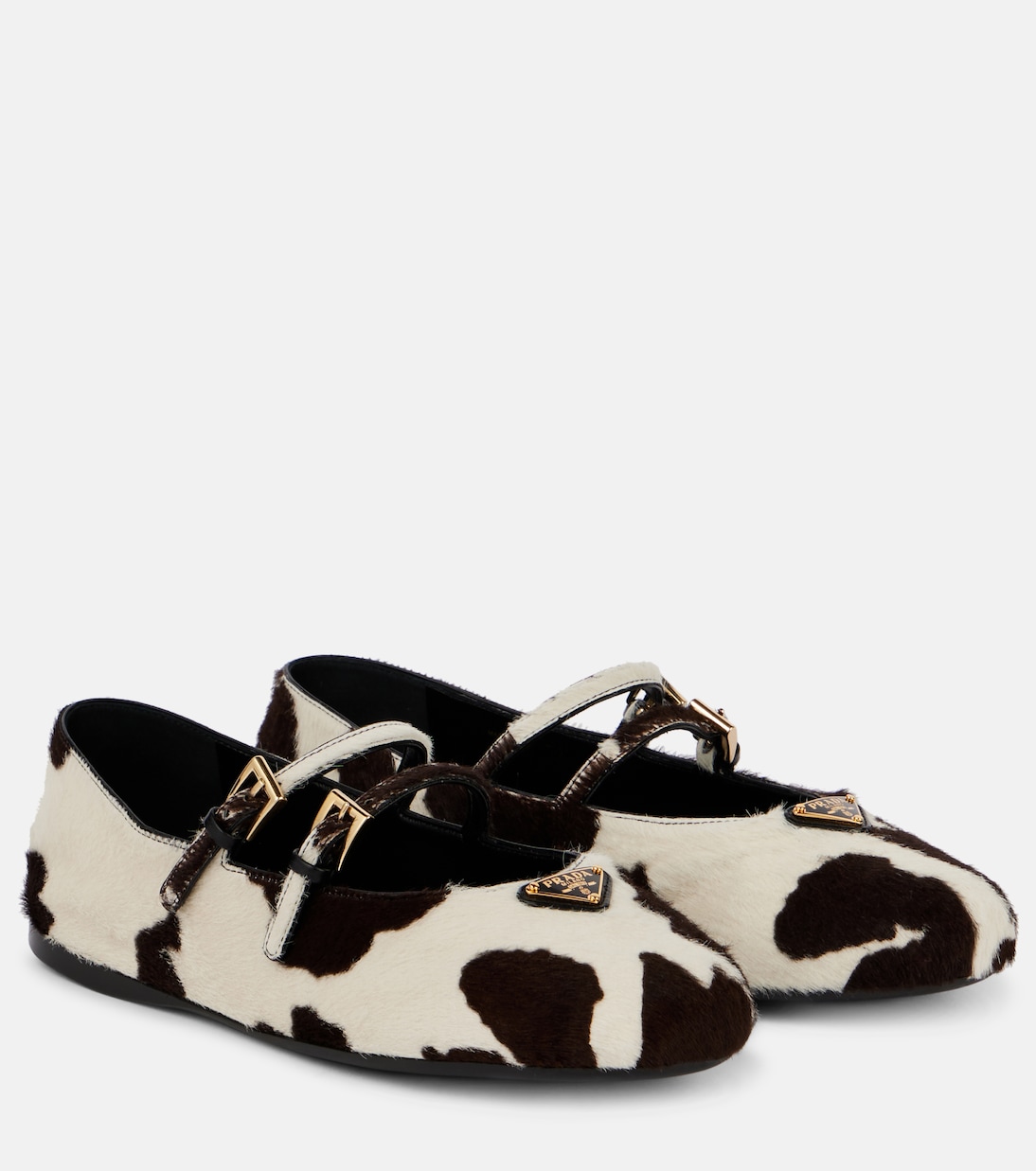 Calf hair Mary Jane flats | Prada