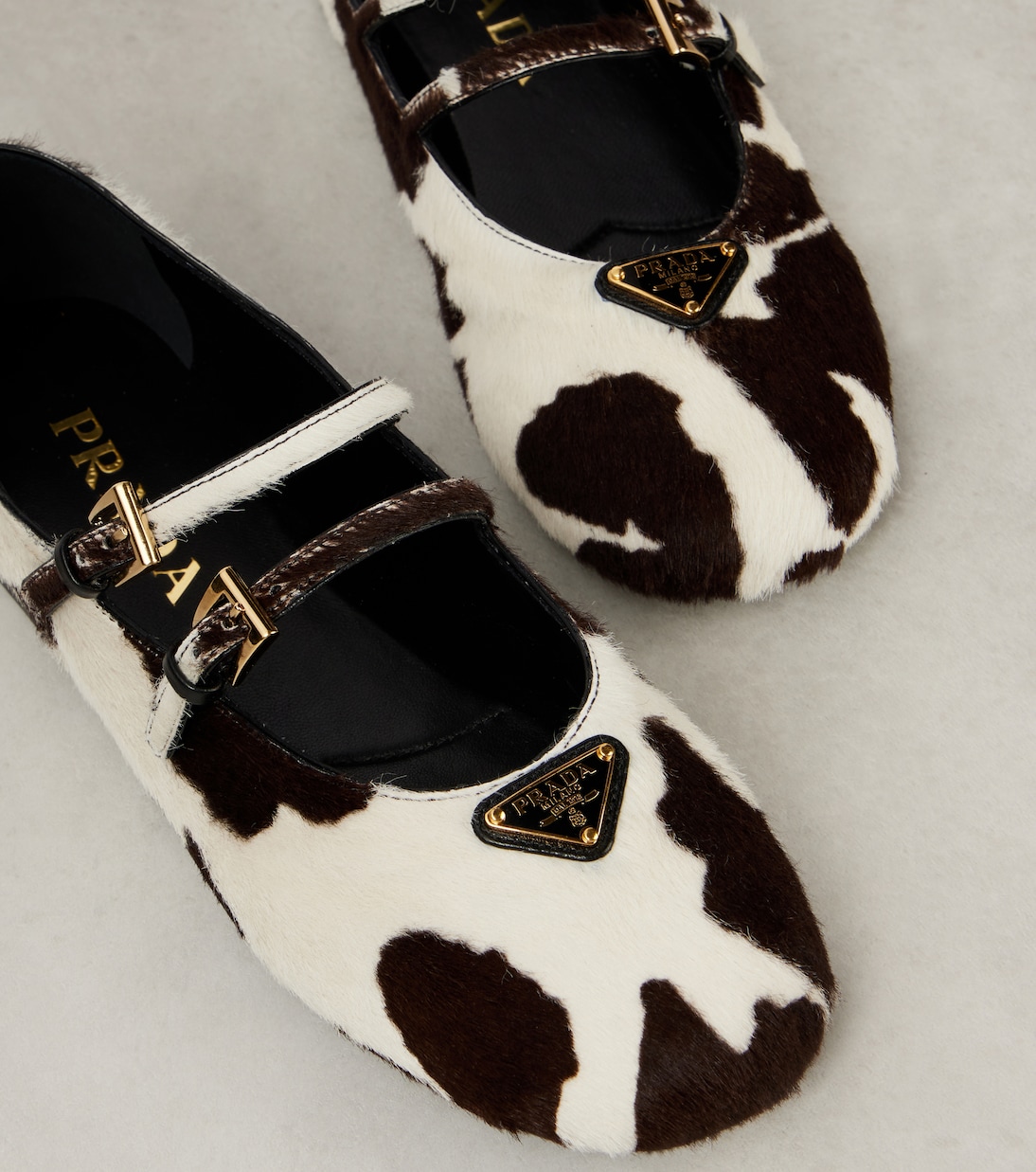 Calf hair Mary Jane flats | Prada