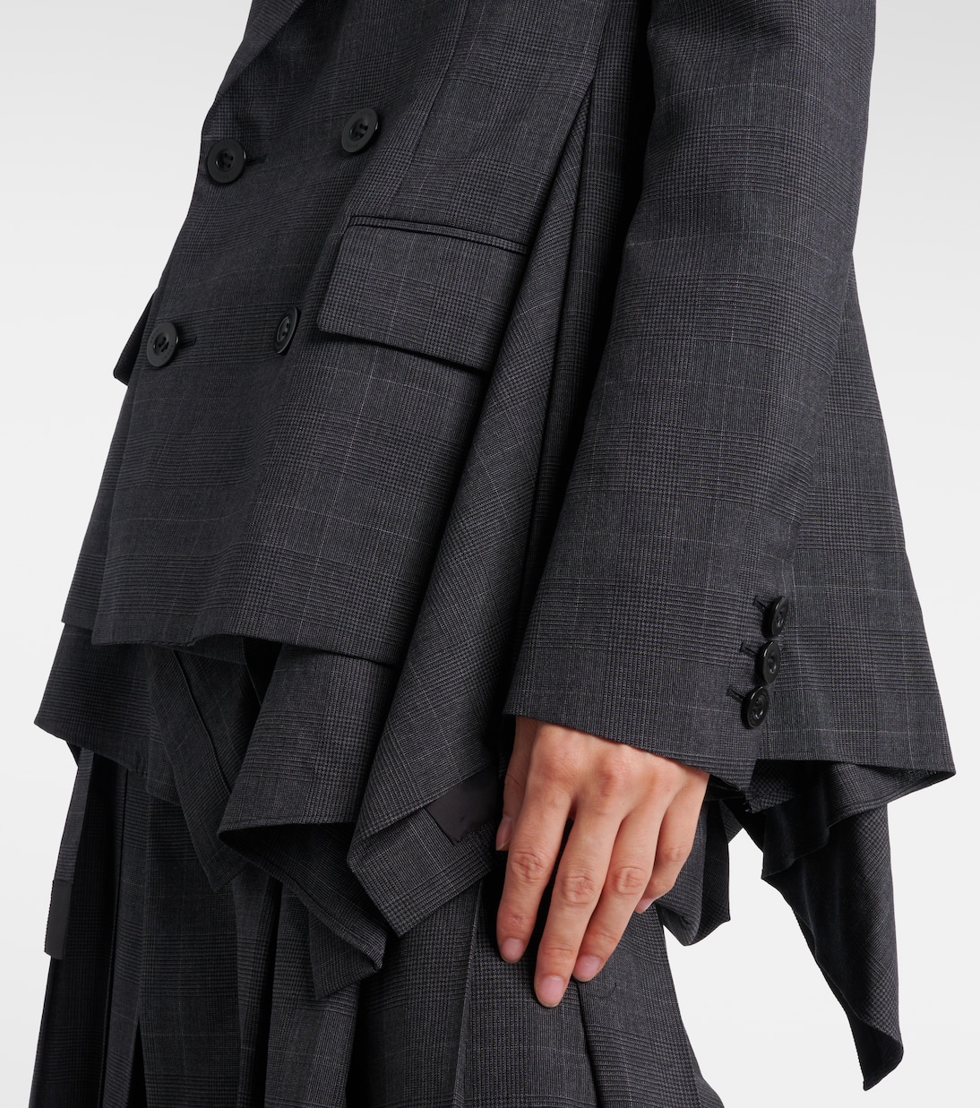 Prince of Wales checked wool blazer | Sacai