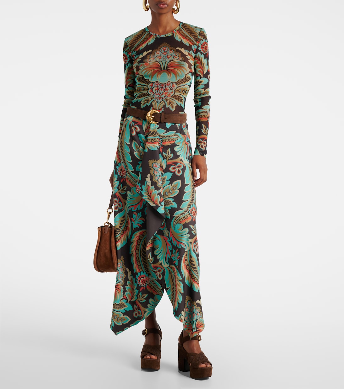 Floral asymmetric wrap skirt | Etro