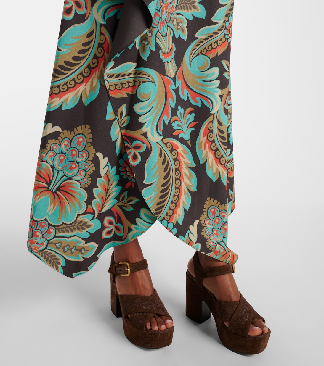 Floral asymmetric wrap skirt | Etro
