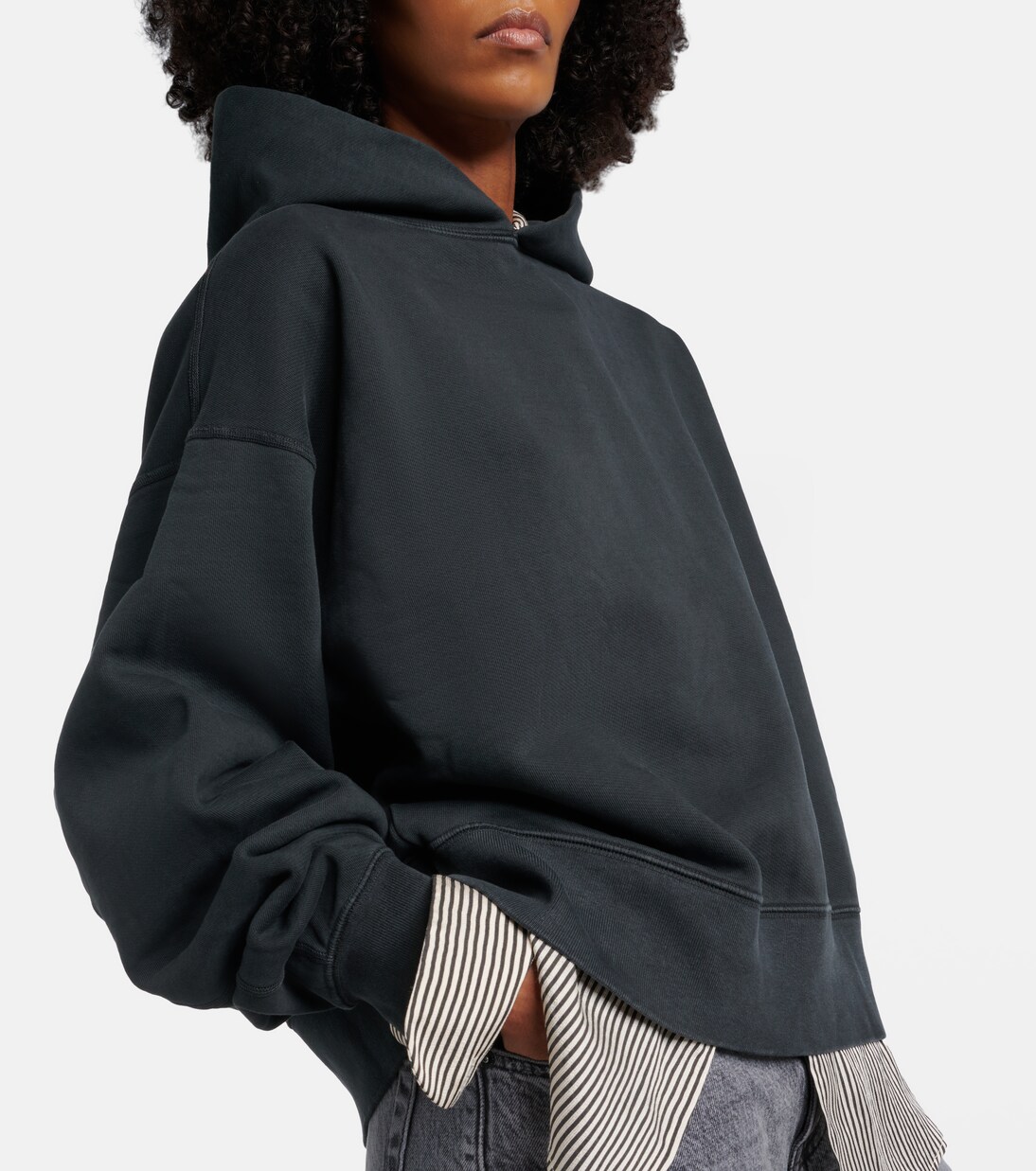 Relaxed cotton jersey hoodie | Slvrlake