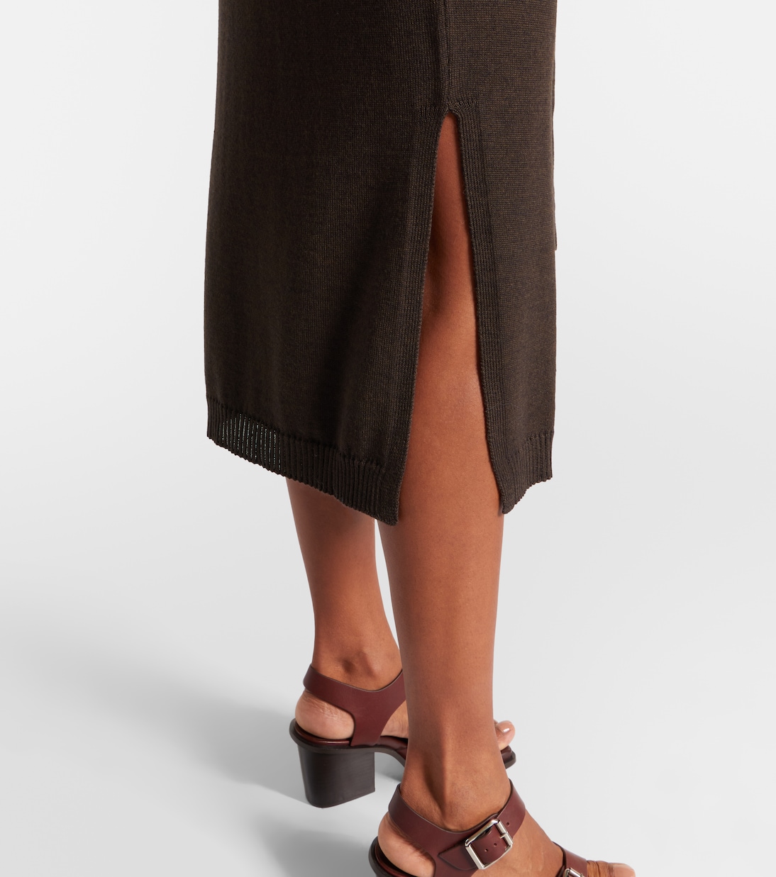 Trompe L'œil wool-blend midi skirt | Lemaire