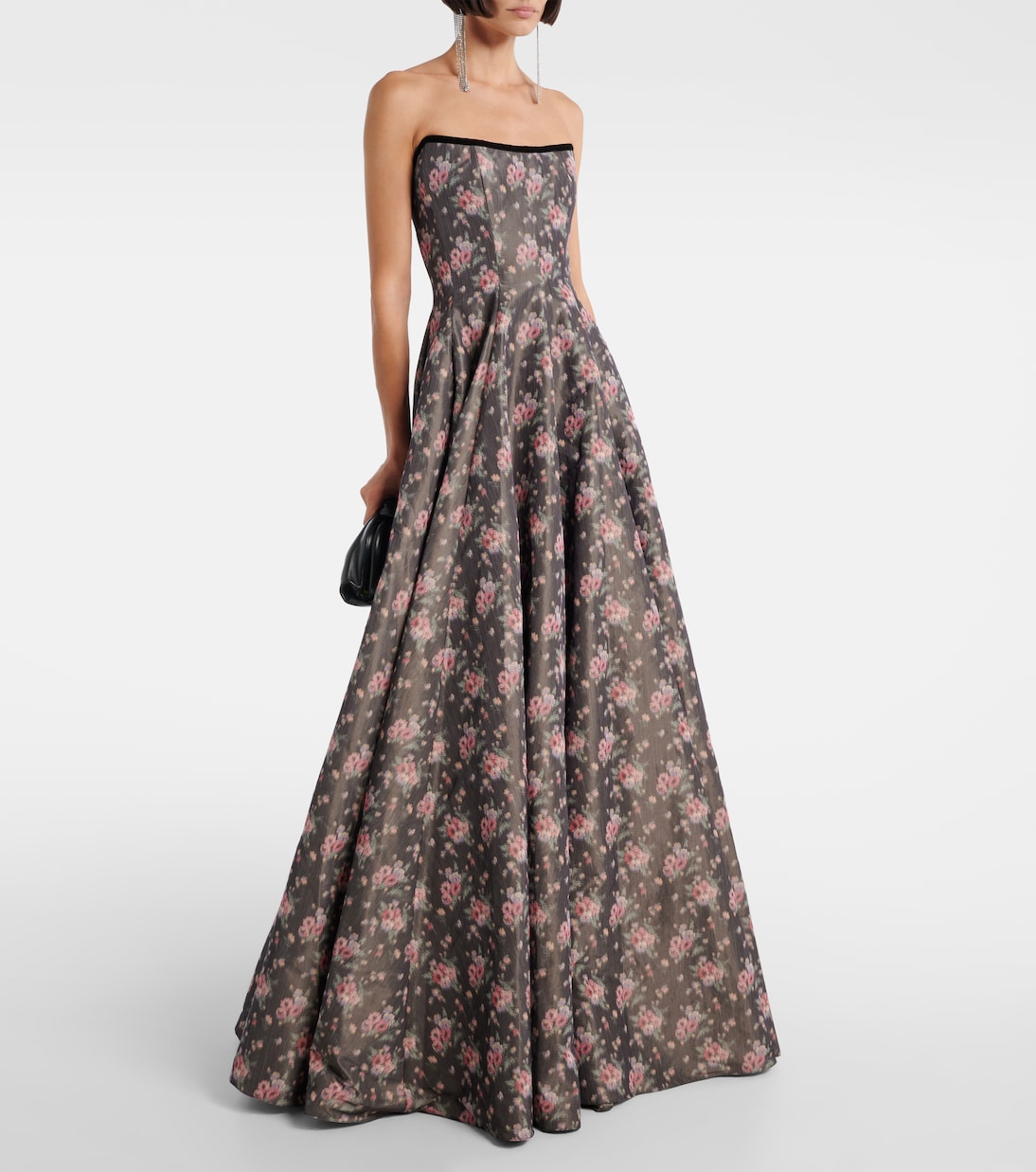 Robe longue Laila en taffetas à fleurs | Markarian