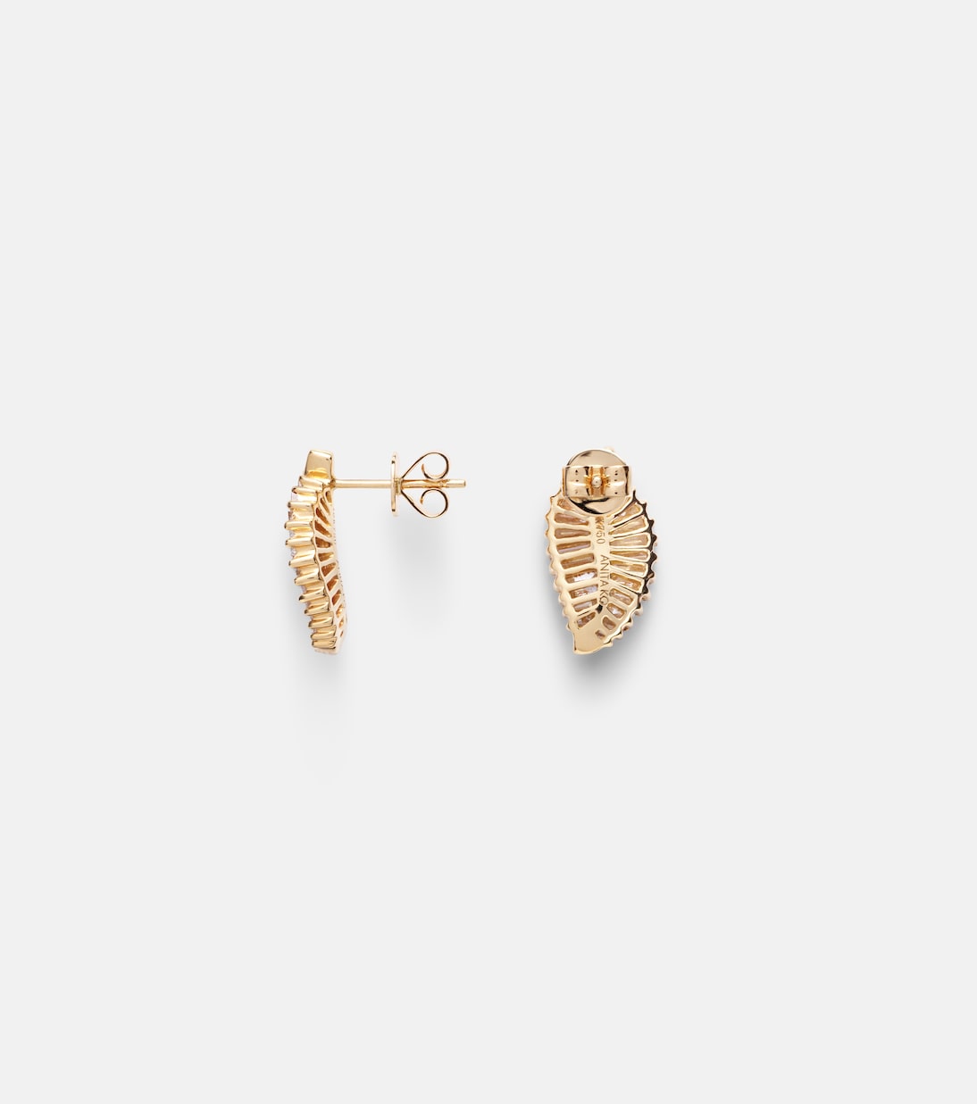 Small 18kt gold earrings with diamonds  | Anita Ko