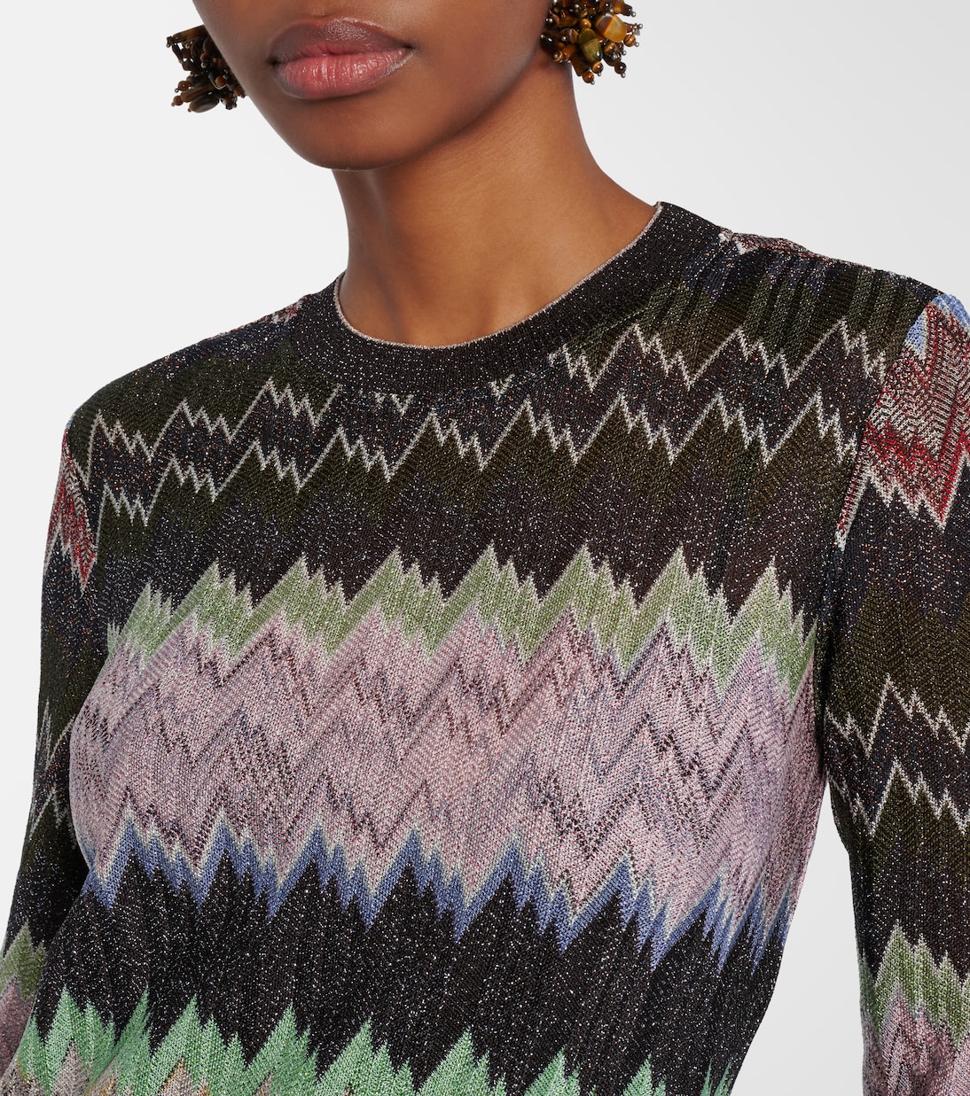 Jacquard lamé maxi dress | Missoni