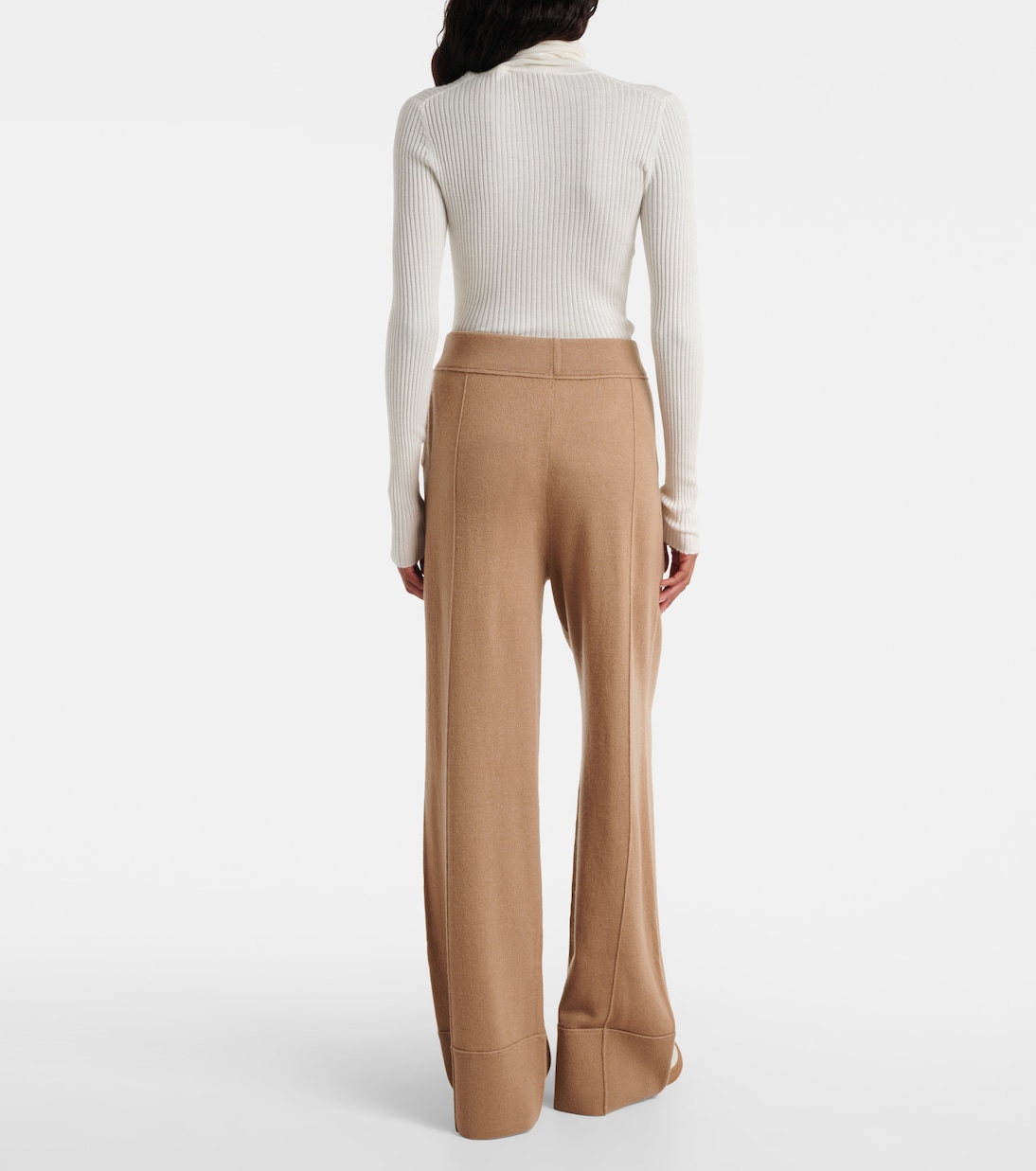 High-rise wool and cashmere wide-leg pants | Jardin des Orangers