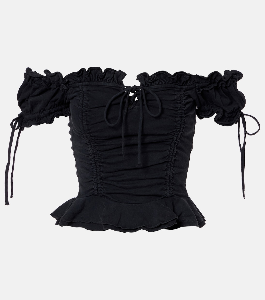 Gathered cotton crop top | Balenciaga