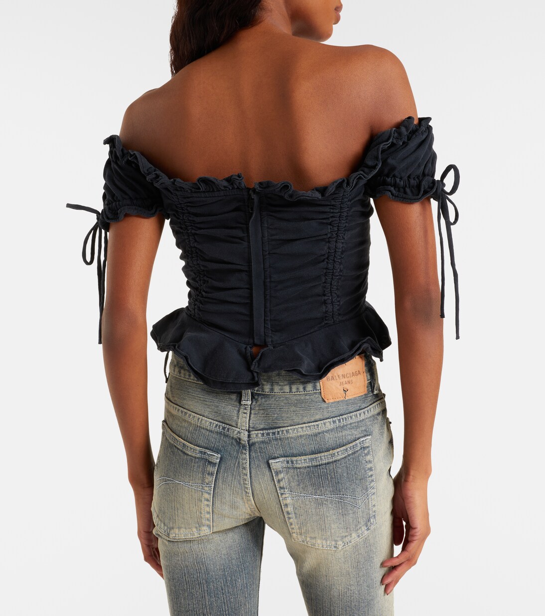 Gathered cotton crop top | Balenciaga