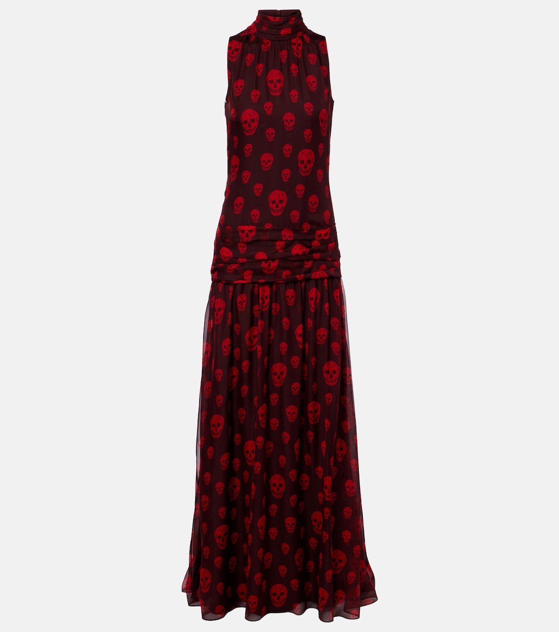 Skull silk maxi dress | McQueen