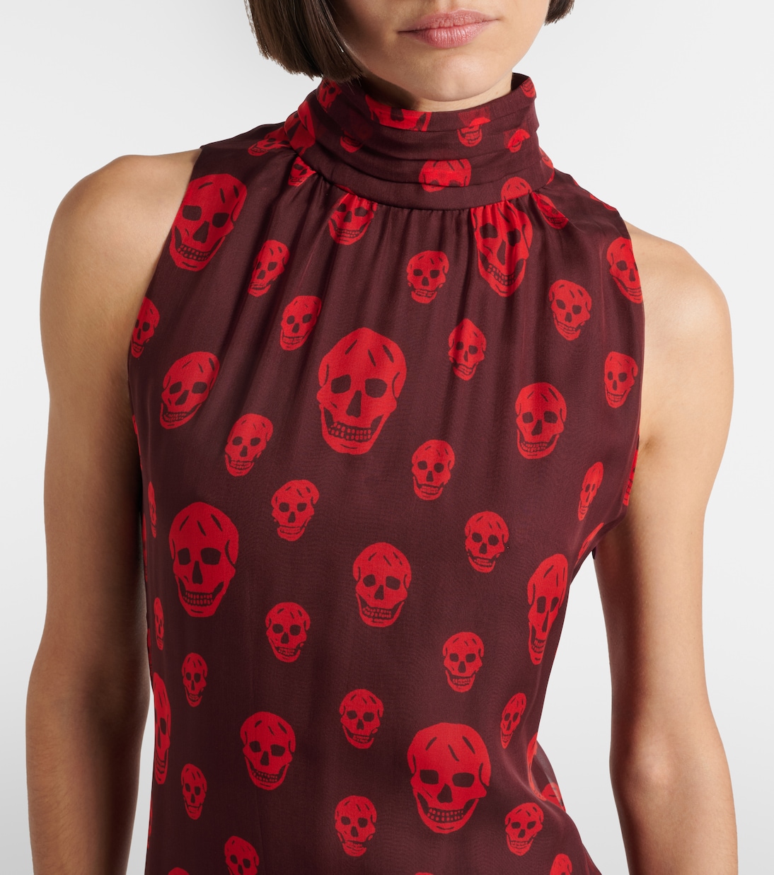 Skull silk maxi dress | McQueen