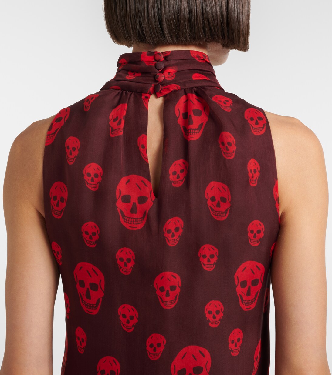 Skull silk maxi dress | McQueen
