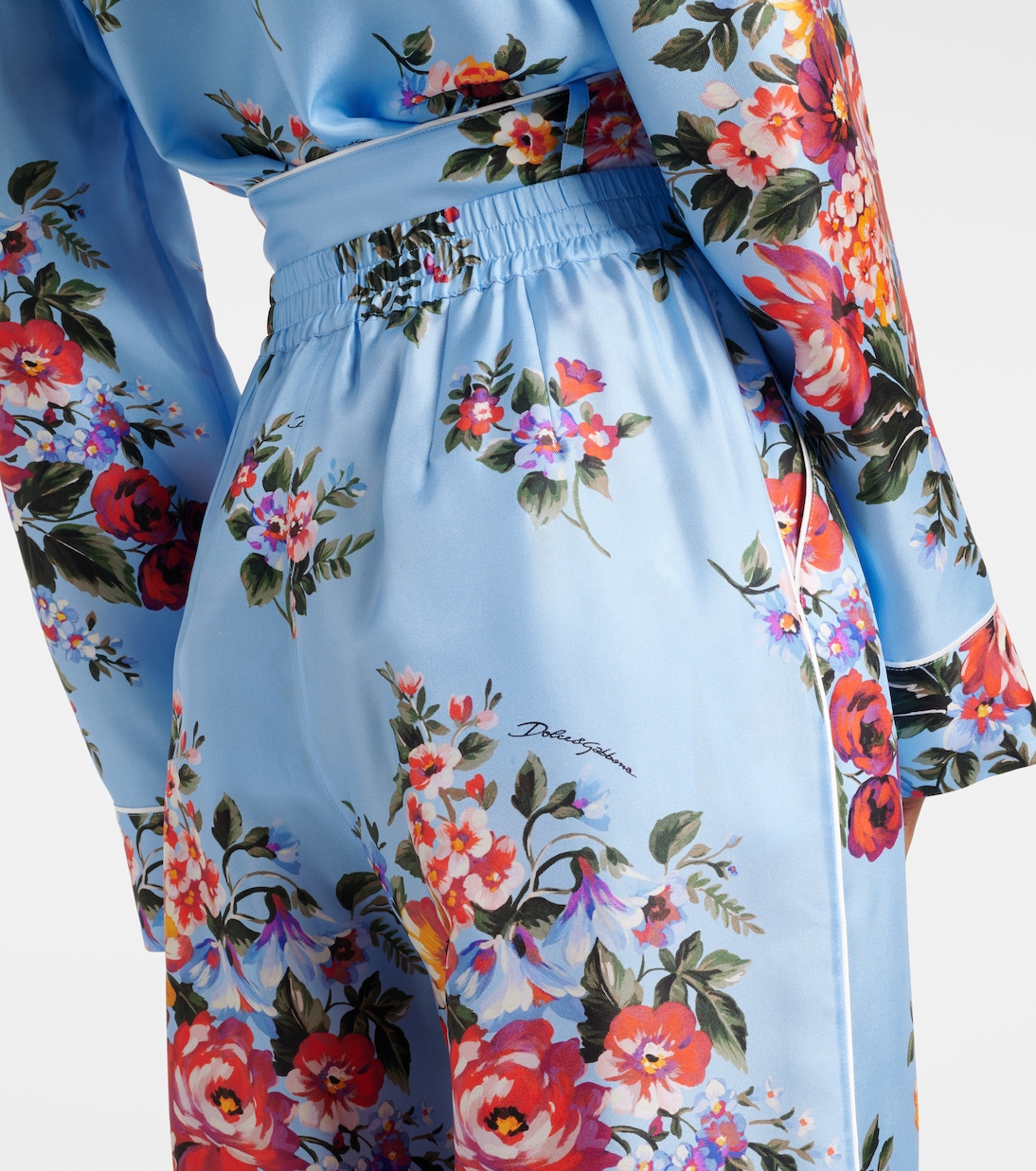 Floral silk wide-leg pants | Dolce&Gabbana