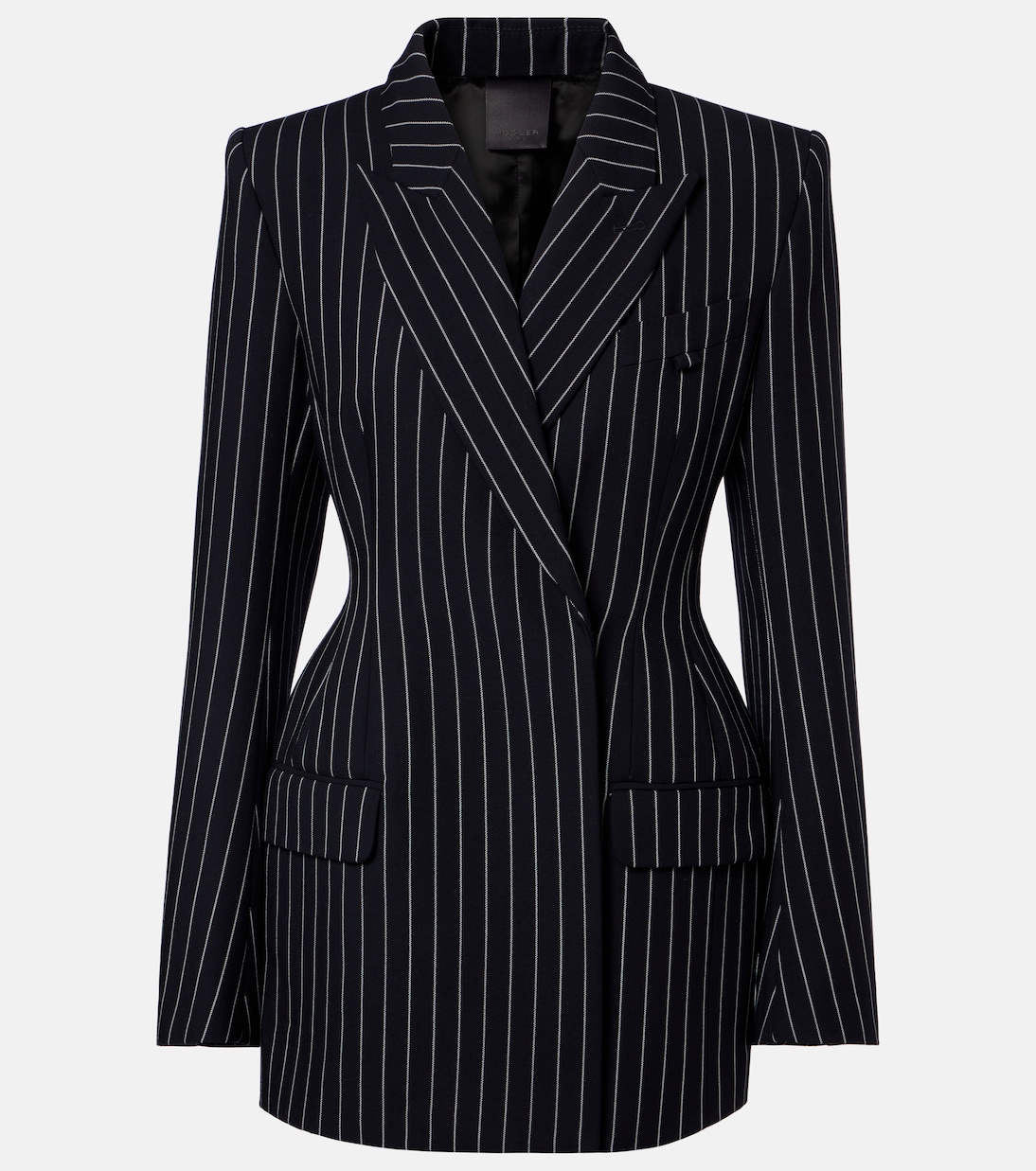 Blazer de lana virgen con raya diplomática | Mugler