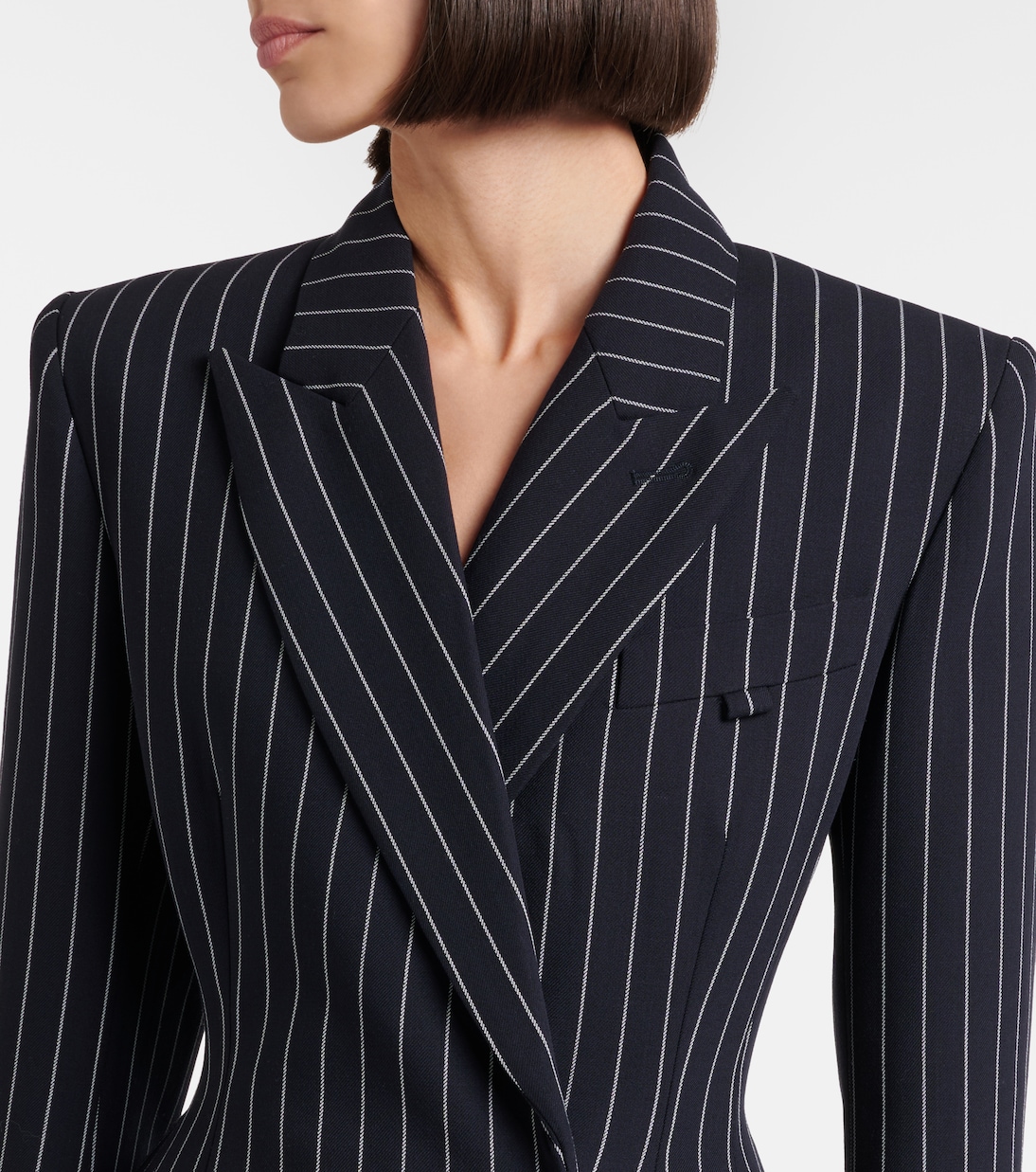 Blazer de lana virgen con raya diplomática | Mugler