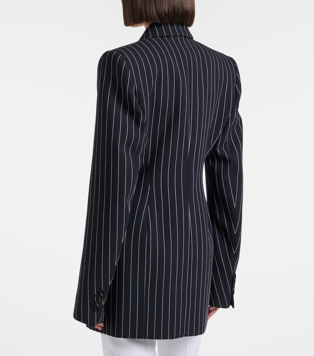 Blazer de lana virgen con raya diplomática | Mugler