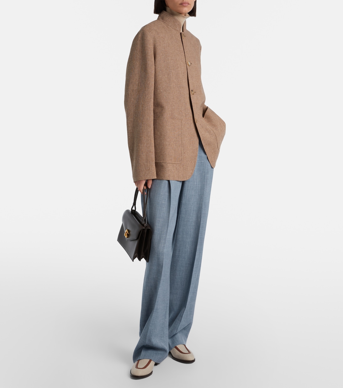 Hector wool, silk, and linen wide-leg pants | Loro Piana