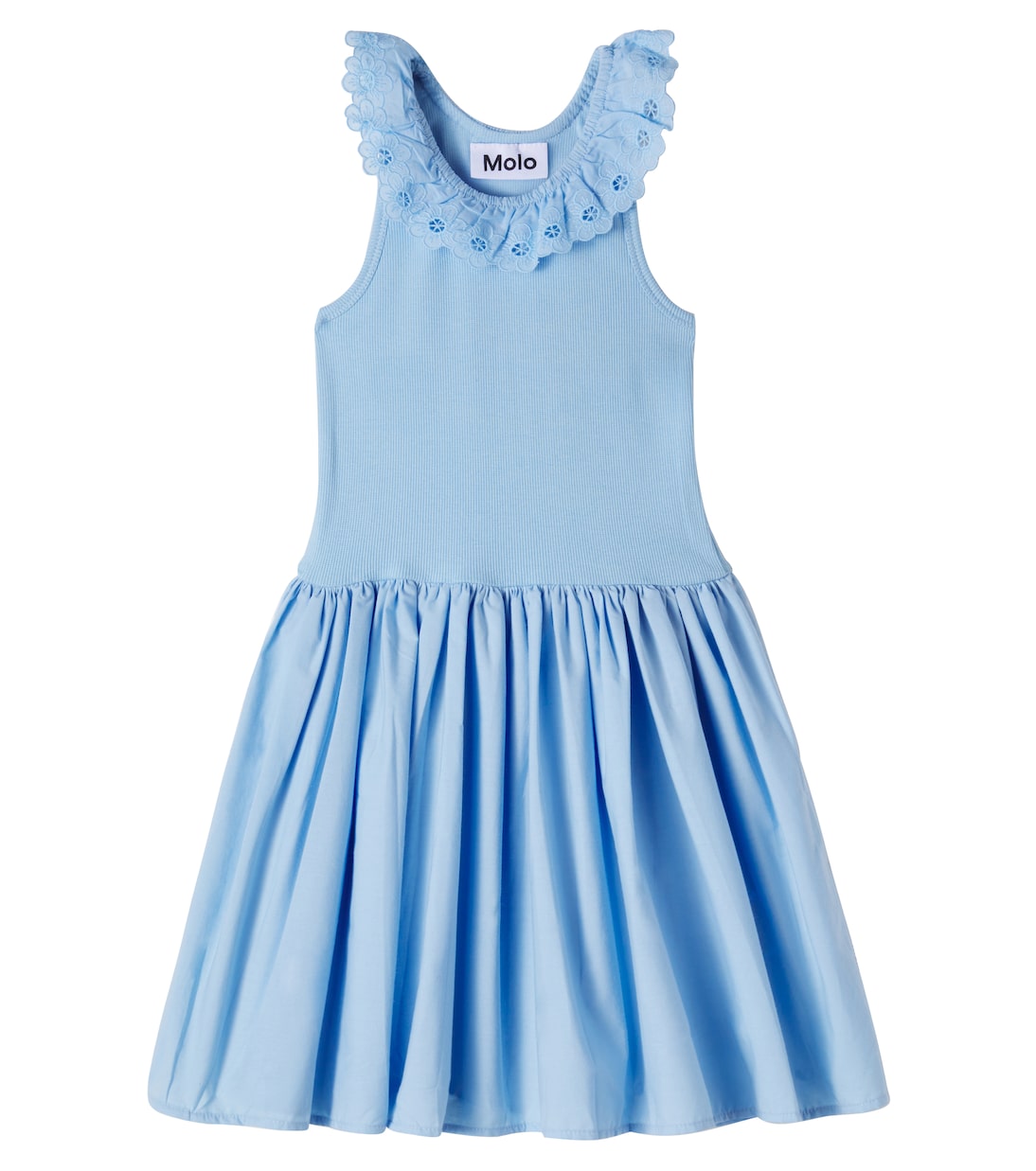 Croco embroidered cotton-blend dress  | Molo