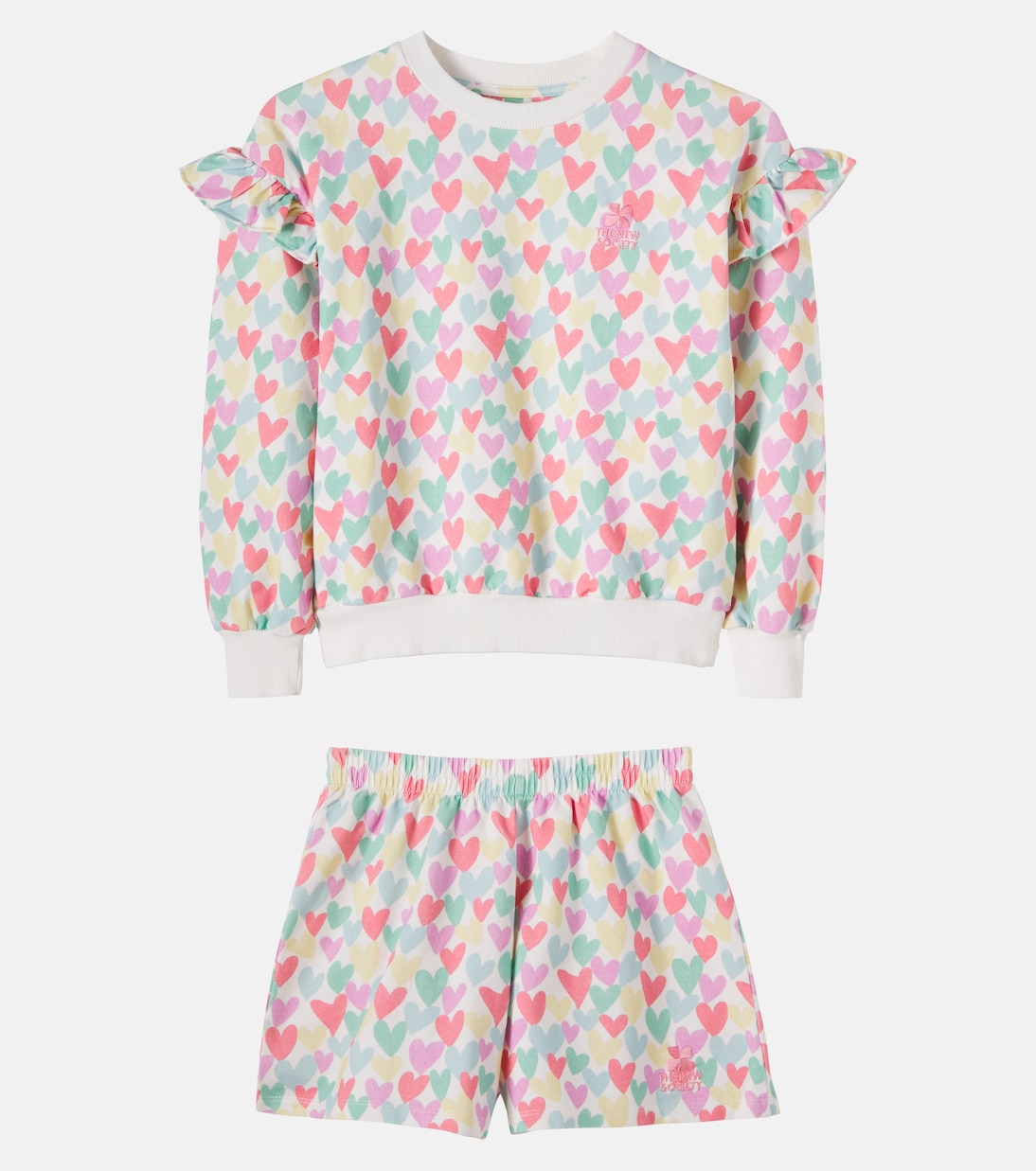 Anis printed cotton-blend sweatshirt and shorts set | The New Society