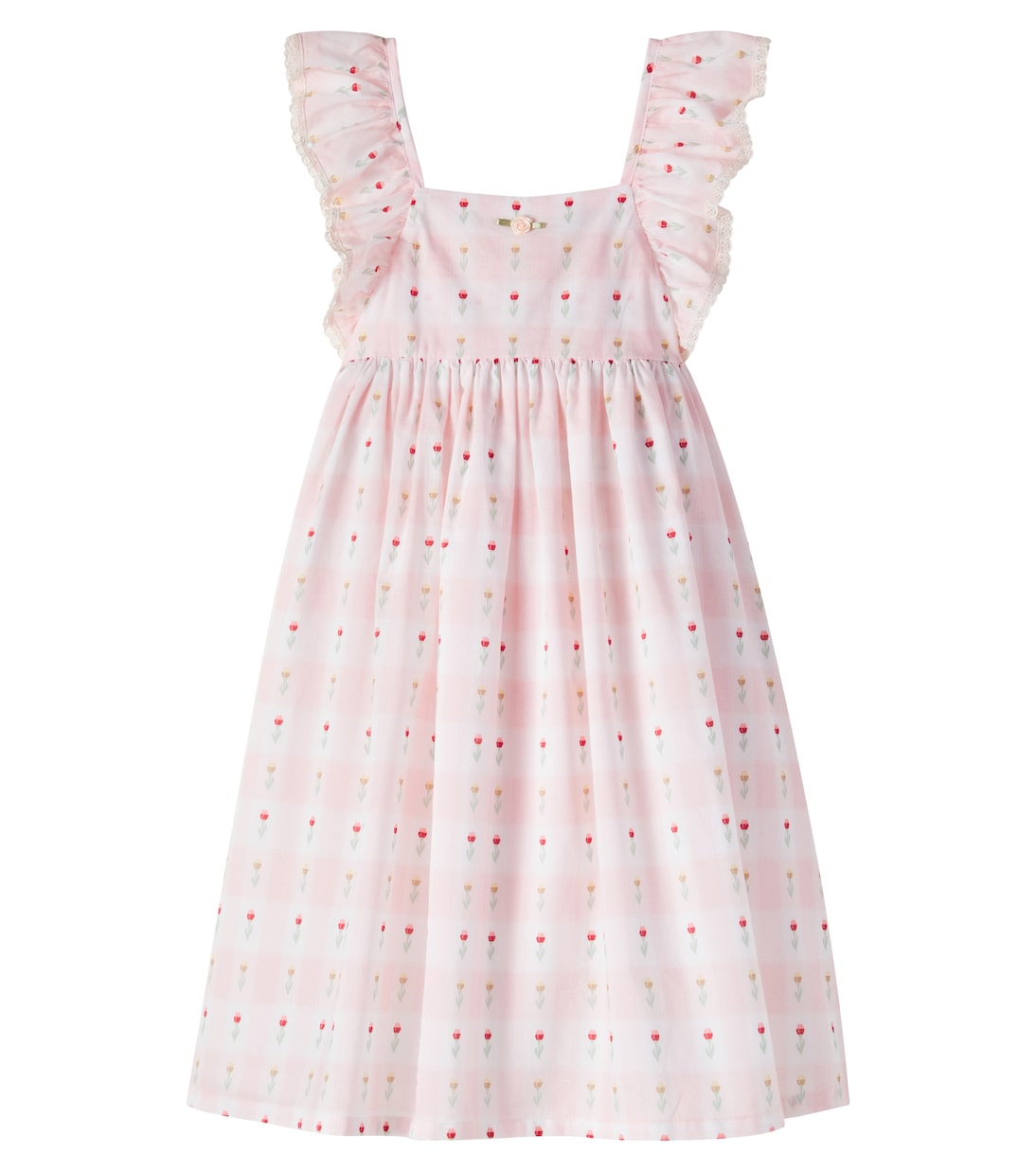 Bella checked floral cotton dress | Bebe Organic