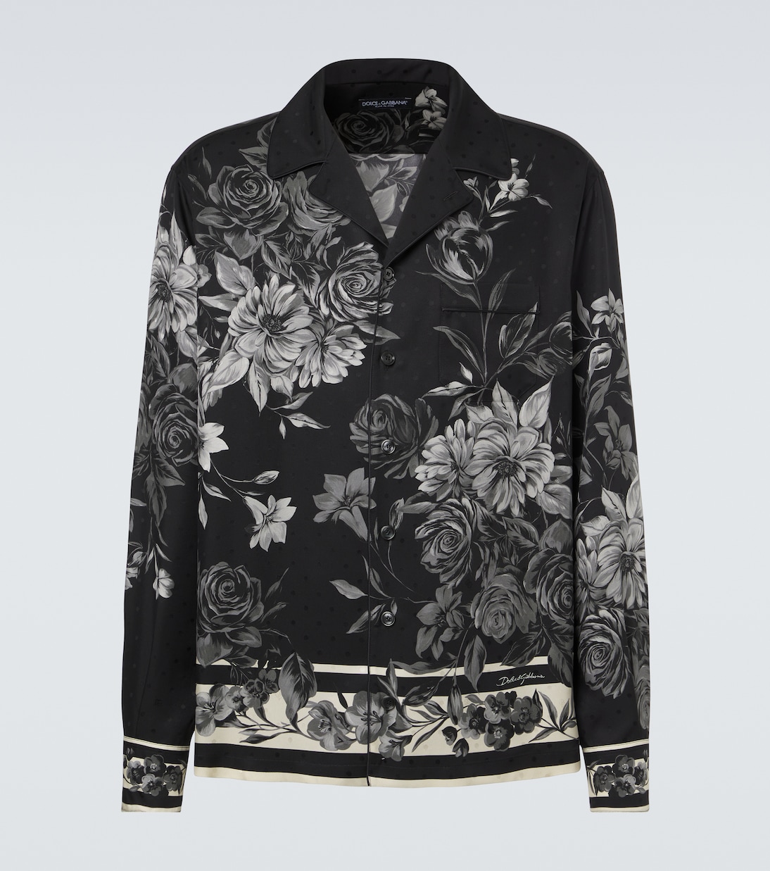 قميص من الحرير بطبعات الورود | Dolce&Gabbana