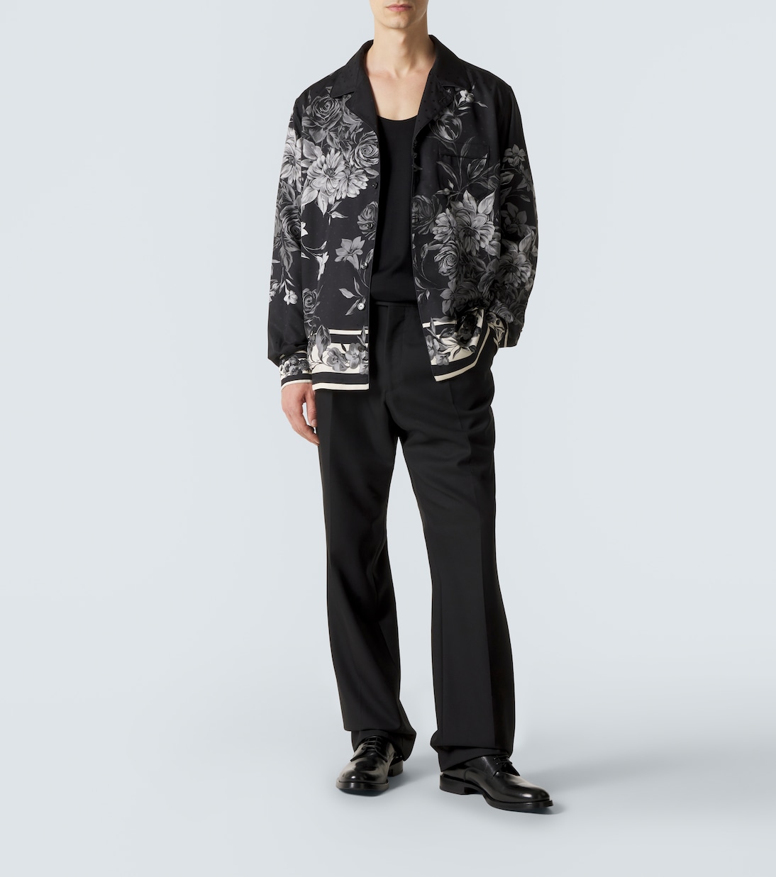 قميص من الحرير بطبعات الورود | Dolce&Gabbana