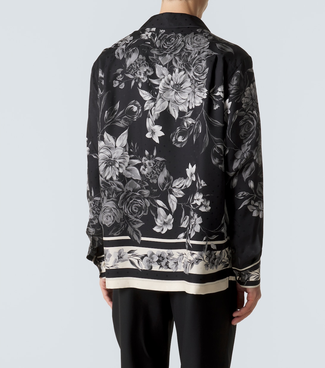 قميص من الحرير بطبعات الورود | Dolce&Gabbana