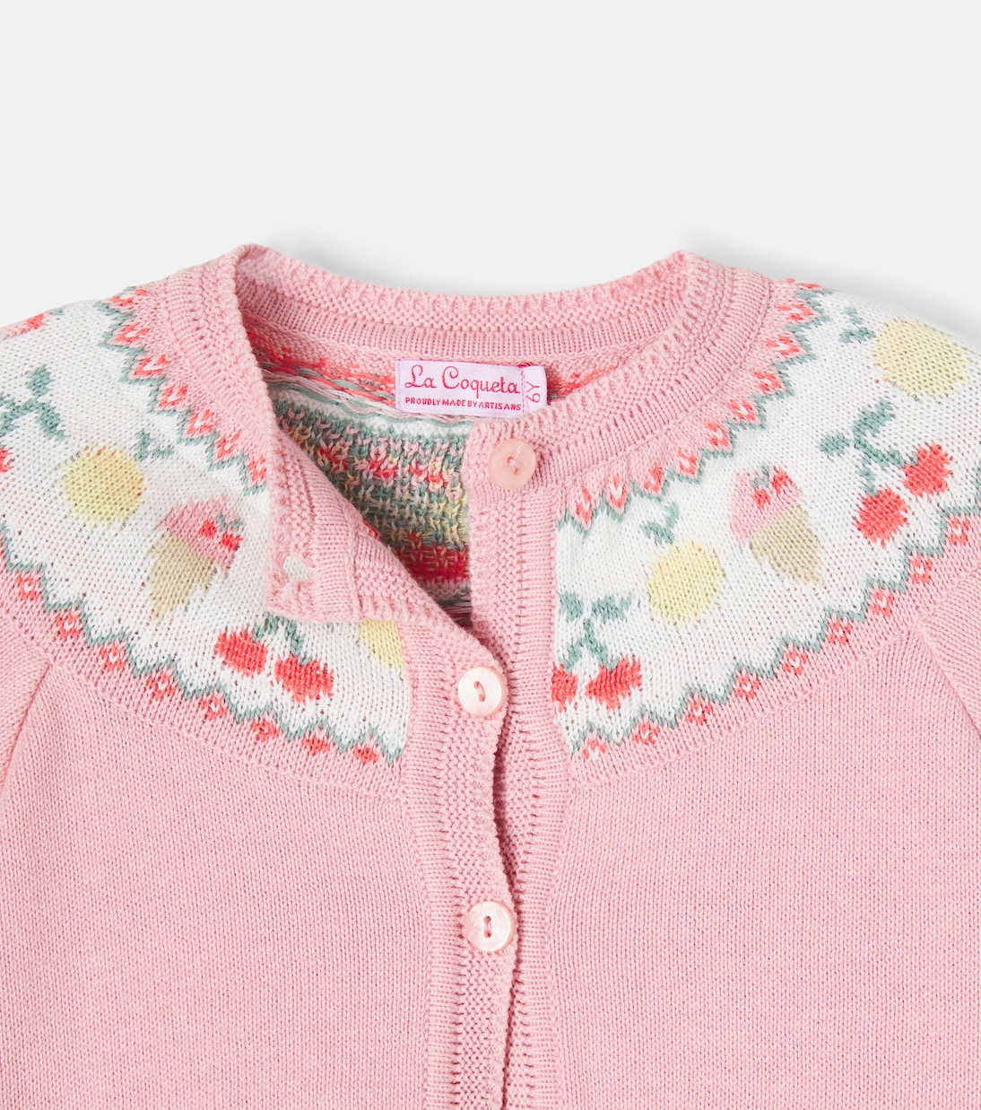 Helado intarsia cotton cardigan | La Coqueta