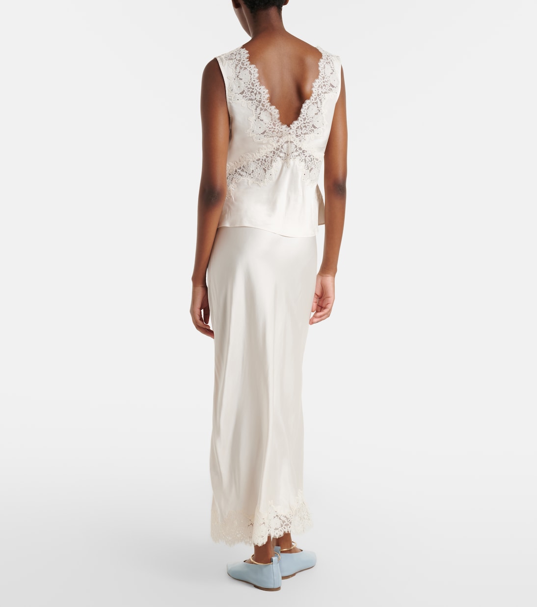 Matilde lace-trimmed satin slip skirt | Rixo